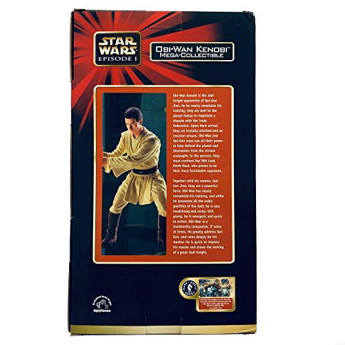Vintage 1999 Star Wars Episode I The Phantom Menace 14" Obi-Wan Kenobi Mega Collectible Action Figure - Brand New Factory Sealed Shop Stock Room Find