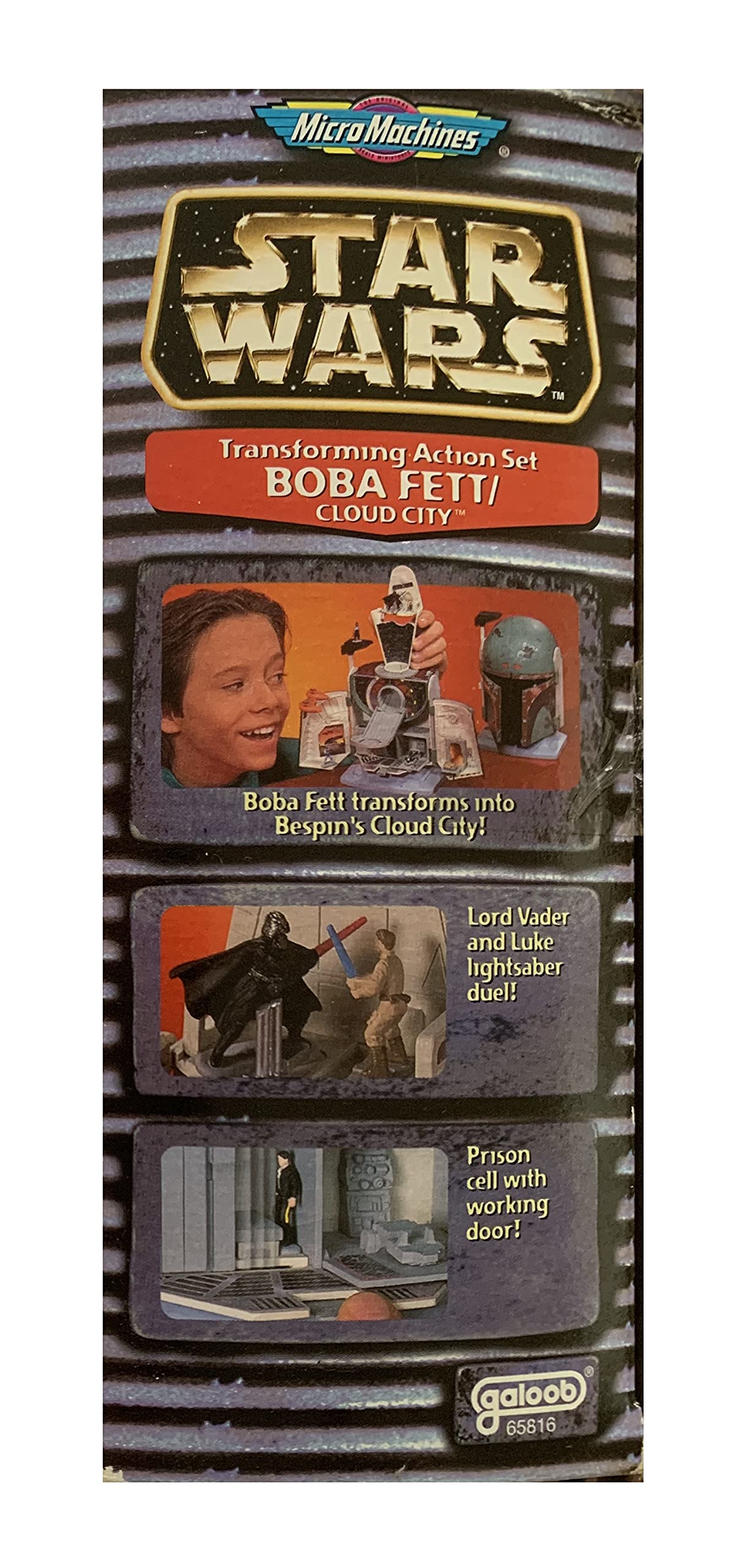 Vintage Ultra Rare 1997 Star Wars Micro Machines Boba Fett Head / Cloud City Transforming Action Play Set - Brand New Factory Sealed Shop Stock Room Find