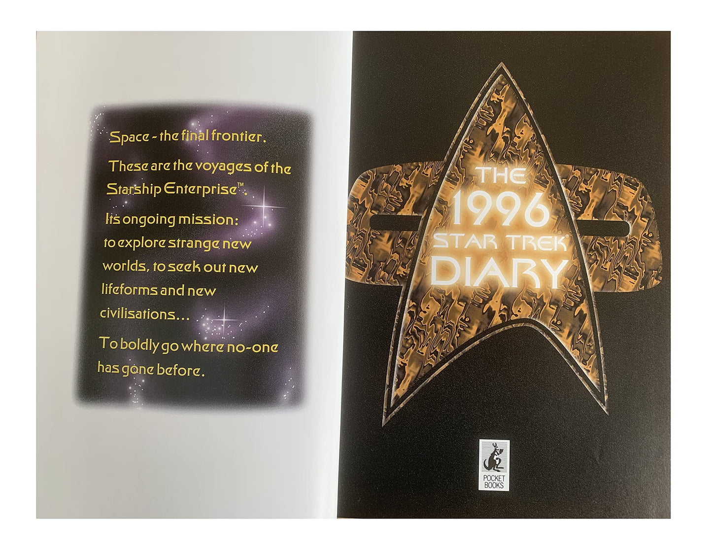 Vintage The Star Trek 1996 Diary - Containing over 60 Stunning Photographs From The Entire Star Trek Universe - Unsold Shop Stock