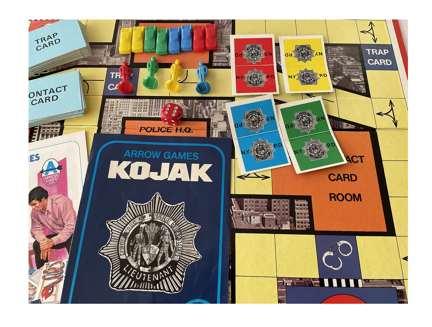 Vintage Arrow Games 1975 Kojak Detective Board Game - Complete & In The Original Box