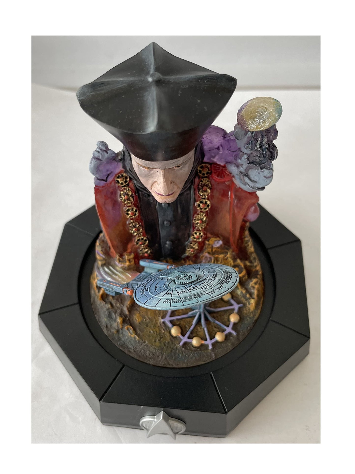 Vintage 1998 Franklin Mint - Star Trek The Next Generation Limited Edition Diarama - Encounter At Farpoint - Q - USS Enterprise - Shop Stock Room Find
