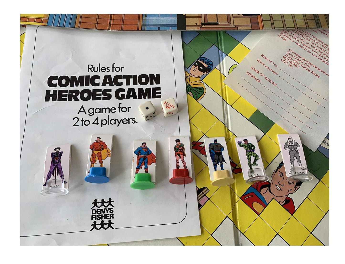 Vintage 1976 Comics Action Heroes Board Game - In Gotham City - By Denis Fisher - Complete In The Original Box
