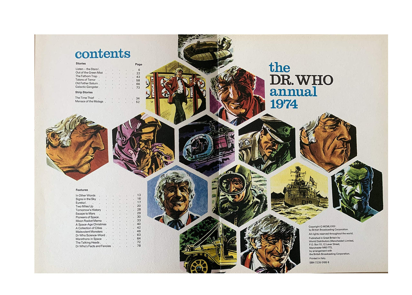 Vintage The Dr Who Annual 1974 Starring Jon Pertwee