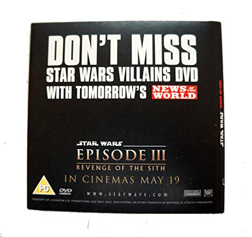 Vintage 2005 The Sun / News Of The World Star Wars Episode III Revenge Of The Sith Heroes & Villains Collectors Edition DVD Set Of 2 - Shop Stock Room Find …