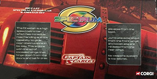 Vintage 2006 Gerry Andersons Captain Scarlet Diecast Spectrum Saloon Car & Cheetah Twin Pack Vehicle Set - Factory Sealed Shop Stock Room Find
