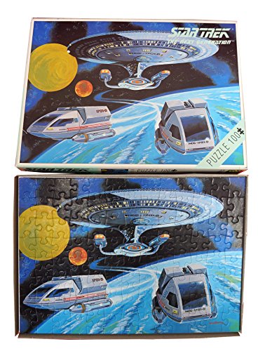 Vintage 1993 Star Trek The Next Generation USS Enterprise NCC-1701D, Shuttlecraft Goddard & Shuttlecraft Magellan 100 Piece Jigsaw Puzzle