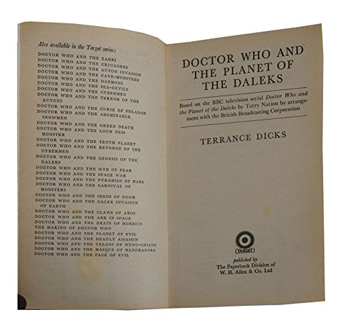 Doctor Who and Planets of the Daleks [paperback] Dicks, Terrance [Jan 01, 1976] …