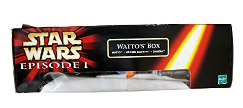 Vintage Star Wars Episode 1 The Phantom Menace Wattos Box Action Figure Set 3 Pack With Exclusive Comm Talk Chip - Brand New Factory Sealed Shop Stock Room Find