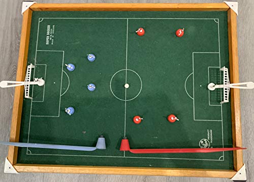Vintage Balyna 1950's Super Soccer Table Top Magnetic 5 A Side Football Game Complete In The Original Box