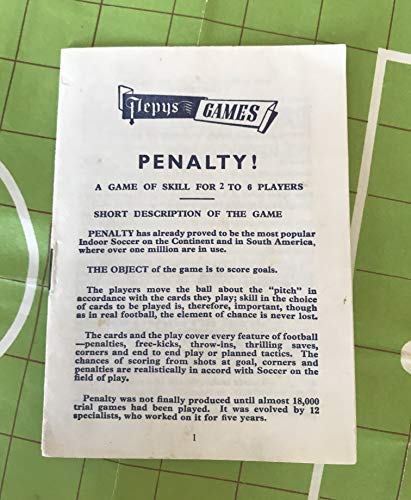 Vintage 1960's Pepys Penalty Card Game - The World Famous Football Game - Fantastic Condition - 100% Complete In The Original Box