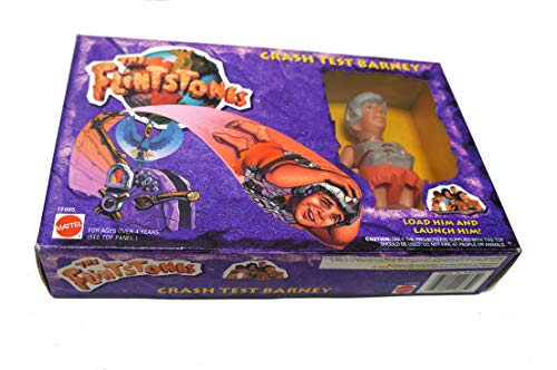 CRASH TEST BARNEY Load Him and Launch Him The Flintstones Action Figure Mattel