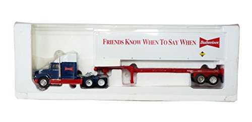 Vintage 1995 Anheuser BuscH Semi Hauler Die-Cast 1/48 Scale Dudweiser Container Truck Delivery Lorry Accurate Reproduction Highly Detailed Train Accessories Adult Collectible Replica Vehicle - Mint In Box - Shop Stock Room Find …