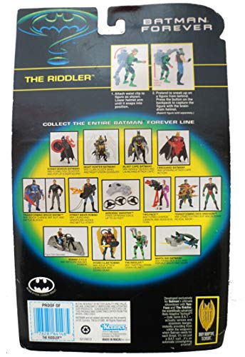 Vintage Batman Forever - The Riddler Action Figure With Trapping Brain Drain Helmet - Brand New Factory Sealed Shop Stock Room Find