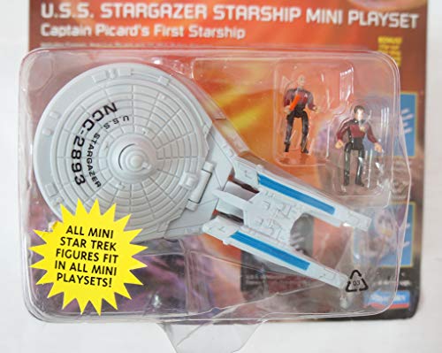 Vintage Star Trek Playmates Innerspace Series USS Stargazer NCC-2893 Mini Playset Captain Picards First Starship With Two Mini Figures - Brand New Factory Sealed Shop Stock Room Find