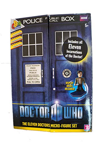 Vintage 2009 Character Building Doctor Dr Who The Eleven Doctors Micro-Figure Gift Set Complete With Display Bases- Brand New Shop Stock Room Find