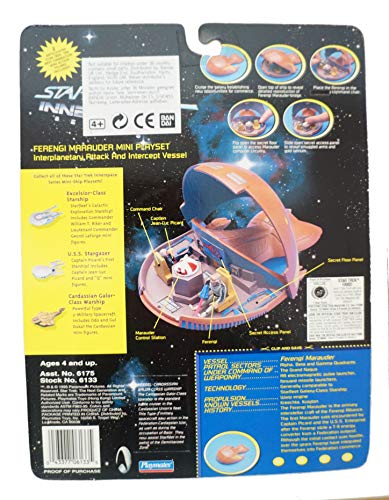 Star Trek Playmates Innerspace Series Ferengi Marauder Mini Playset Interplanetary Attack And Intercept Vessel With Two Mini Figures - Brand New Factory Sealed Shop Stock Room Find