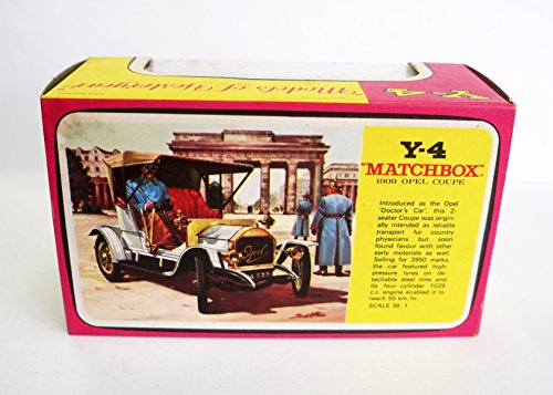 Vintage 1969 Matchbox Models Of Yesteryear 1-38 Scale Diecast Replica Y-4 1909 Opel Coupe Car In The Original Box