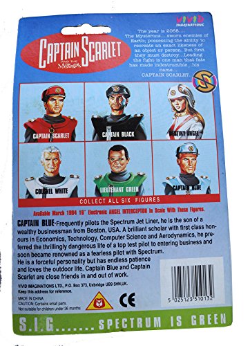 Vintage 1993 Gerry Andersons Captain Scarlet And The Mysterons Vivid Imaginations Captain Blue Action Figure - Brand New Factory Sealed Shop Stock Room Find