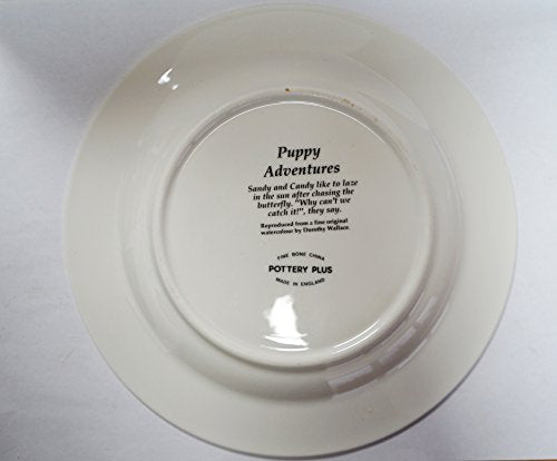 Vintage 1987 Pottery Plus Fine Bone China Puppy Adventures Collectable Plate …