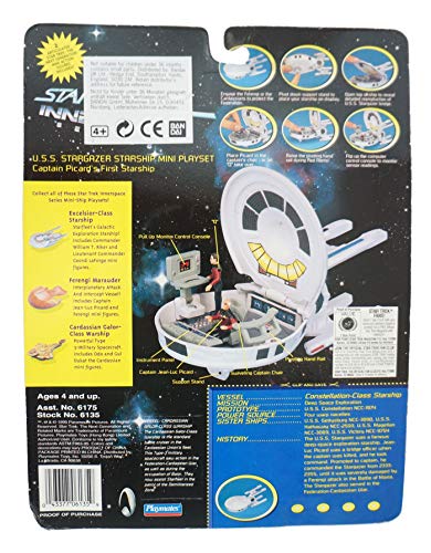 Vintage Star Trek Playmates Innerspace Series USS Stargazer NCC-2893 Mini Playset Captain Picards First Starship With Two Mini Figures - Brand New Factory Sealed Shop Stock Room Find