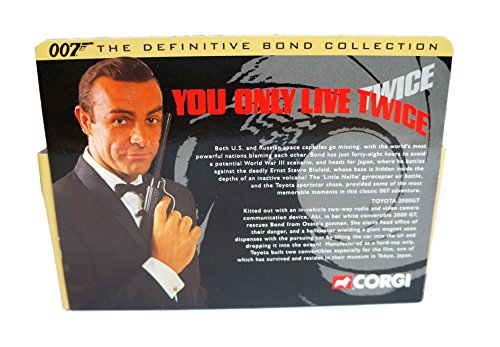 Vintage 2000 Corgi James Bond 007 The Definitive Bond Collection - You Only Live Twice - Toyota 2000GT 1:36 Scale Die-Cast Model Car Vehicle No. 65102 - Brand New Factory Sealed Shop Stock Room Find