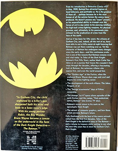 Tales of the Dark Knight. Batman's first fifty years: 1939 - 1989 [paperback] Vaz, Mark Cotta [Oct 26, 1989] …