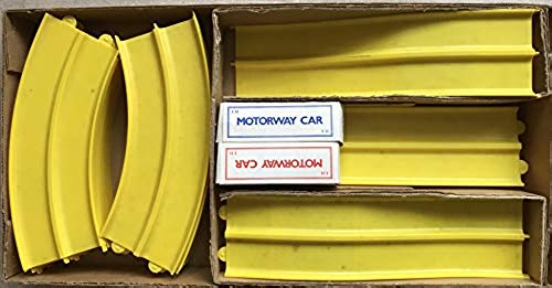 MOTORWAY Vintage 1950's / 1960's Louis Marx Set With Rare Yellow Track & Two Fast Long Running E.52 Cars 100% Complete In The Original Box …