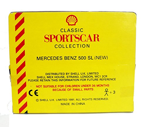 Vintage Shell Classic Sportscar Collection 1:43 Scale Die-Cast Mercedes Benz 500 SL Open Top Replica Model Vehicle Mint Condition In Original Box Shop Stock Room Find. …