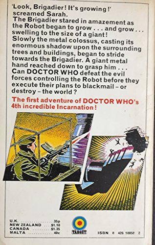 Vintage Doctor Who And The Giant Robot Paperback Book Novelization by Terrence Dicks - Fantastic Condition