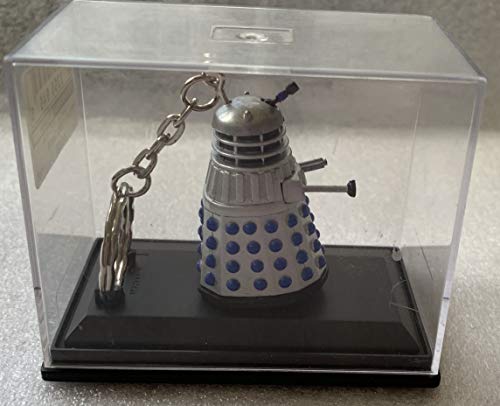 Vintage 2004 Doctor Dr Who Classic Silver & Blue Daleks Keyring In Plastic Case - Brand New Shop Stock Room Find