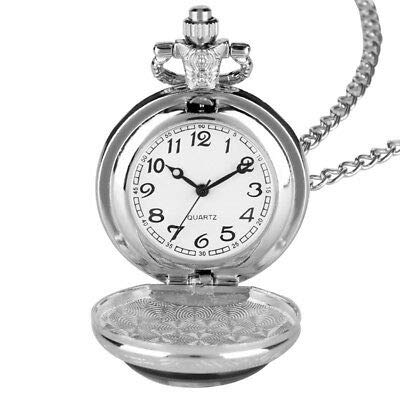 Marvels The Black Panther Silver Novelty Pocket Watch/Necklace On 80cm Chain Quartz Watch …
