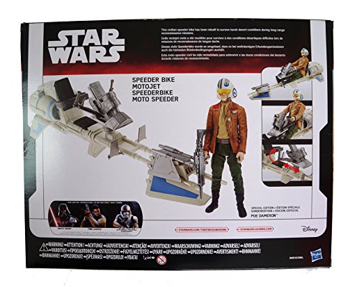 Star Wars The Force Awakens 12 Inch Poe Dameron With Speeder Bike Action Figure Set