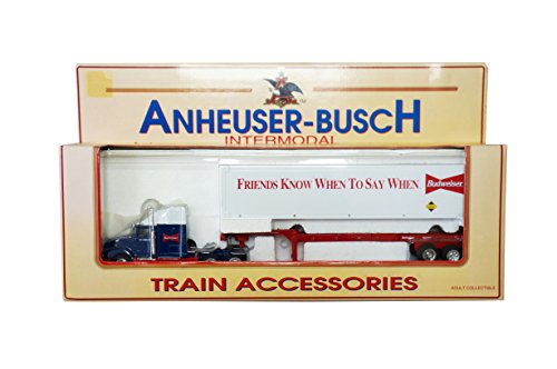 Vintage 1995 Anheuser BuscH Semi Hauler Die-Cast 1/48 Scale Dudweiser Container Truck Delivery Lorry Accurate Reproduction Highly Detailed Train Accessories Adult Collectible Replica Vehicle - Mint In Box - Shop Stock Room Find …