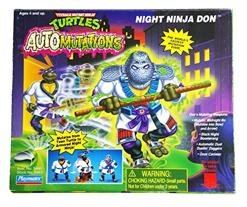 Vintage 1998 Teenage Mutant Ninja Turtles Auto Mutations Night Ninja Don Mutating Action Figure