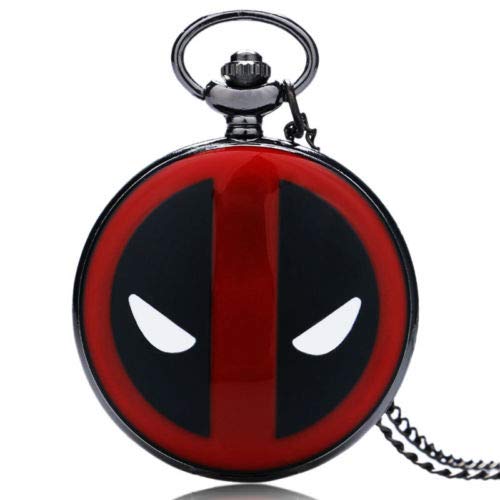 Deadpool and Spiderman Novelty Themed Quartz Pocket Watch On 32" Inch / 80cm Chain with Picture Dial Featuring Spiderman and Deadpool …