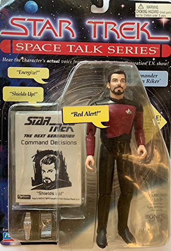 Vintage Playmates 1995 Star Trek The Next Generation Space Talk Series Commander William T Riker Talking Action Figure - Factory Sealed Shop Stock Room Find