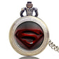 Superman Logo Bronze Novelty Pocket Watch/Necklace On 80cm Chain Quartz Watch …