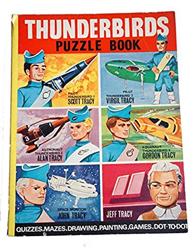 Vintage 1966 Thunderbirds Puzzle Book - Quizzes, Mazes, Drawing, Painting, Games & Dot To Dot