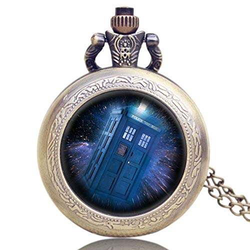 Doctor Who The Tardis Materializing In The Time Vortex Novelty Pocket Watch/Necklace On 80cm Chain Quartz Watch