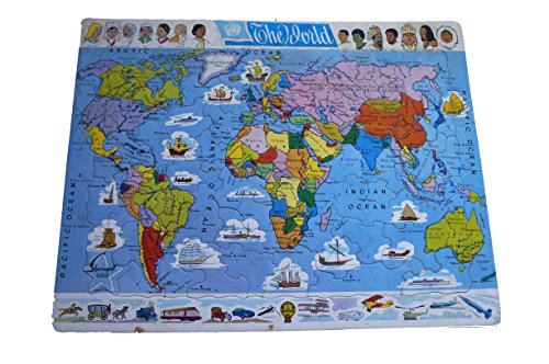 Vintage Map The World Frame Tray Jigsaw Puzzle 100pc Fantastic Condition Shop Stock Room Find …