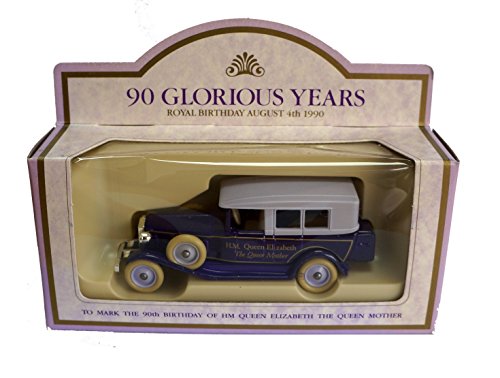 LLEDO 1/76 SCALE DAYS GONE MADE IN ENGLAND 90 GLORIOUS YEARS ROYAL BIRTHDAY AUGUST 4th 1990 OF H.M QUEEN ELIZABETH THE QUEEN MOTHER ROLLS ROYCE. …