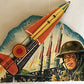 Vintage 1960's Cardboard Spring Loaded Missile Rocket Launcher - Fully Working …