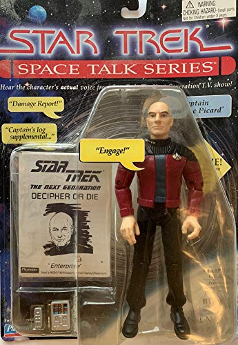 Vintage 1995 Star Trek The Next Generation Space Talk Series Captain Jean Luc Picard Talking Action Figure - Brand New Factory Sealed Shop Stock Room Find