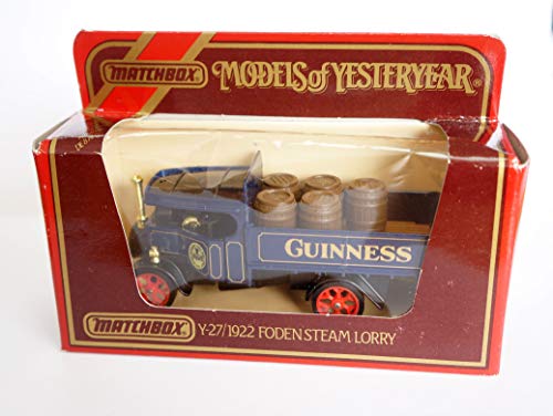 Models of Yesteryear Y-27/1; 1922 Foden Steam Wagon; Guinness With Barrels Load, Collectable diecast model in 1:60 scale by Matchbox