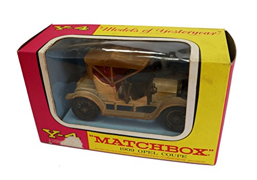 Vintage 1969 Matchbox Models Of Yesteryear 1-38 Scale Diecast Replica Y-4 1909 Opel Coupe Car In The Original Box