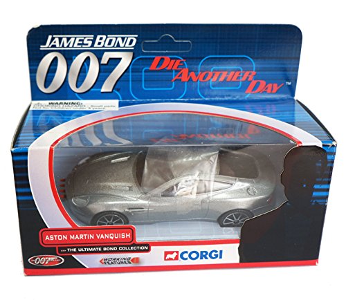 Vintage 2002 Corgi James Bond 007 Die Another Day - Aston Martin Vanquish 1:36 Scale Die-Cast Car Vehicle Replica Number TY07501 - Brand New Shop Stock Room Find