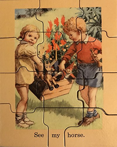 Janet and John Vintage 1950's Philip & Tacey Limited Wood Piece Jig-Saw Puzzle No. TRG 100-1D. See My Horse 100% Complete In The Original Box …