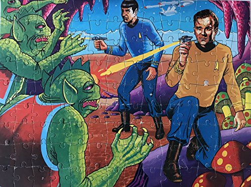 Star Trek Vintage 1973 Whitman 125 Large Piece Fully Interlocking Jigsaw Puzzle Number 7409 Animated Alien Attack With Captain Kirk And Mr Spock - Complete In The Original Box …
