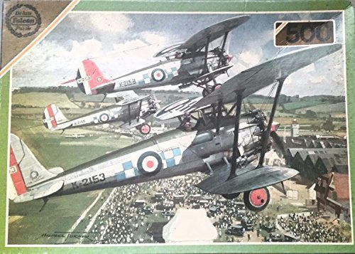 Vintage 1970's/80's Falcon Games Limited De-Luxe 500 Piece Jigsaw Puzzle Featuring The Bristol Bulldogs At The Hendon Air Show No. 3113 Vanguard 100% Complete In The Original Box …