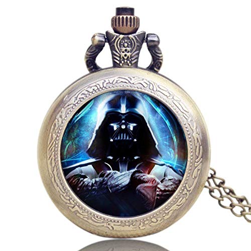 Darth Vader Star Wars Bronze Novelty Pocket Watch/Necklace On 80cm Chain Quartz Watch …